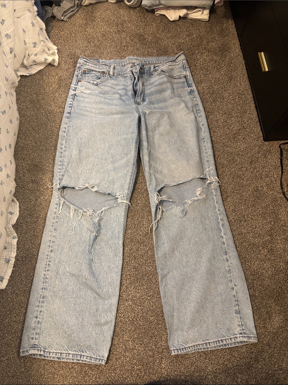 Light Blue Distressed Women's Jeans High Rise